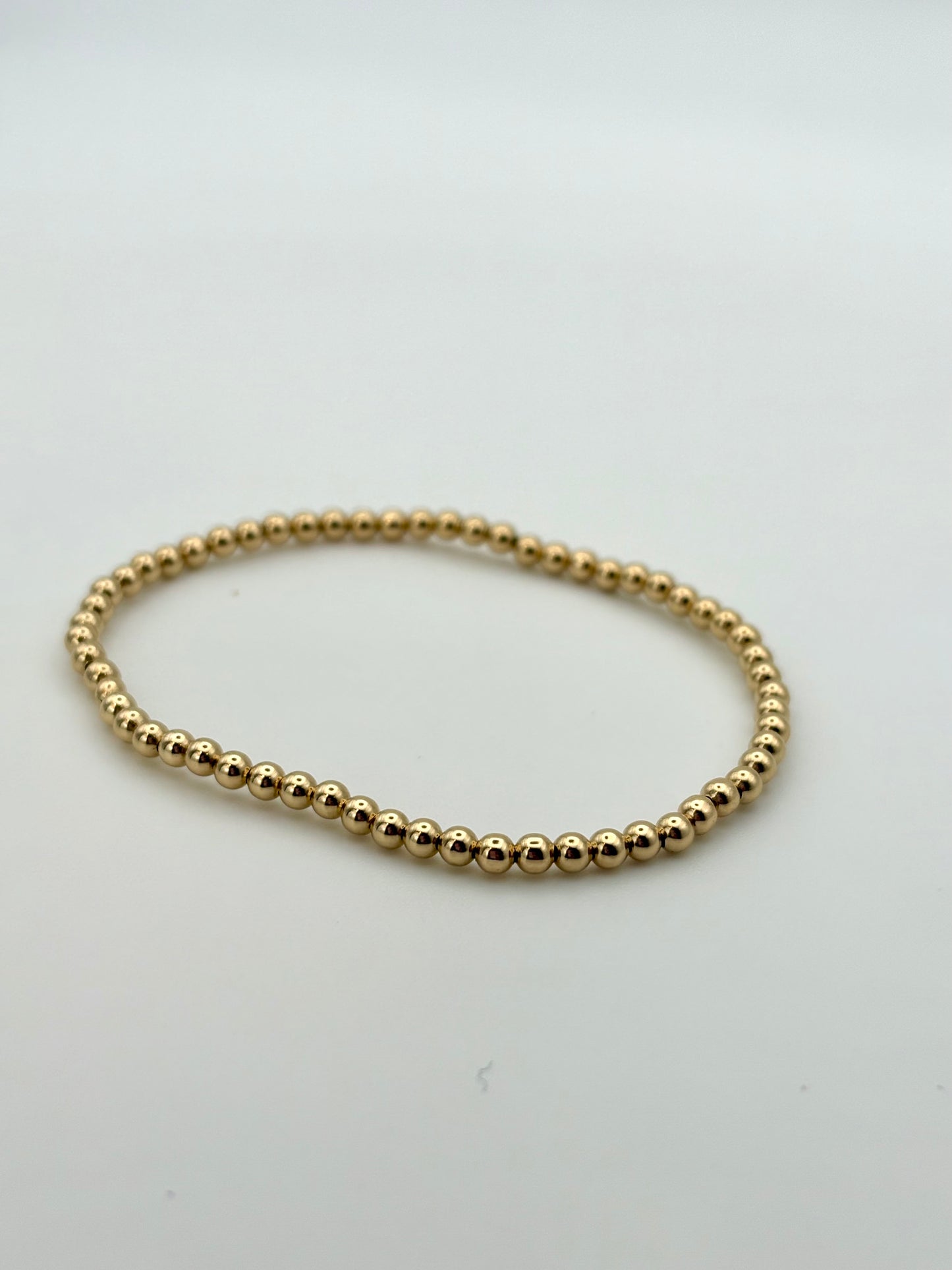 Sterling Silver or Gold-Filled Beaded Stretch Bracelet - 3mm Beads