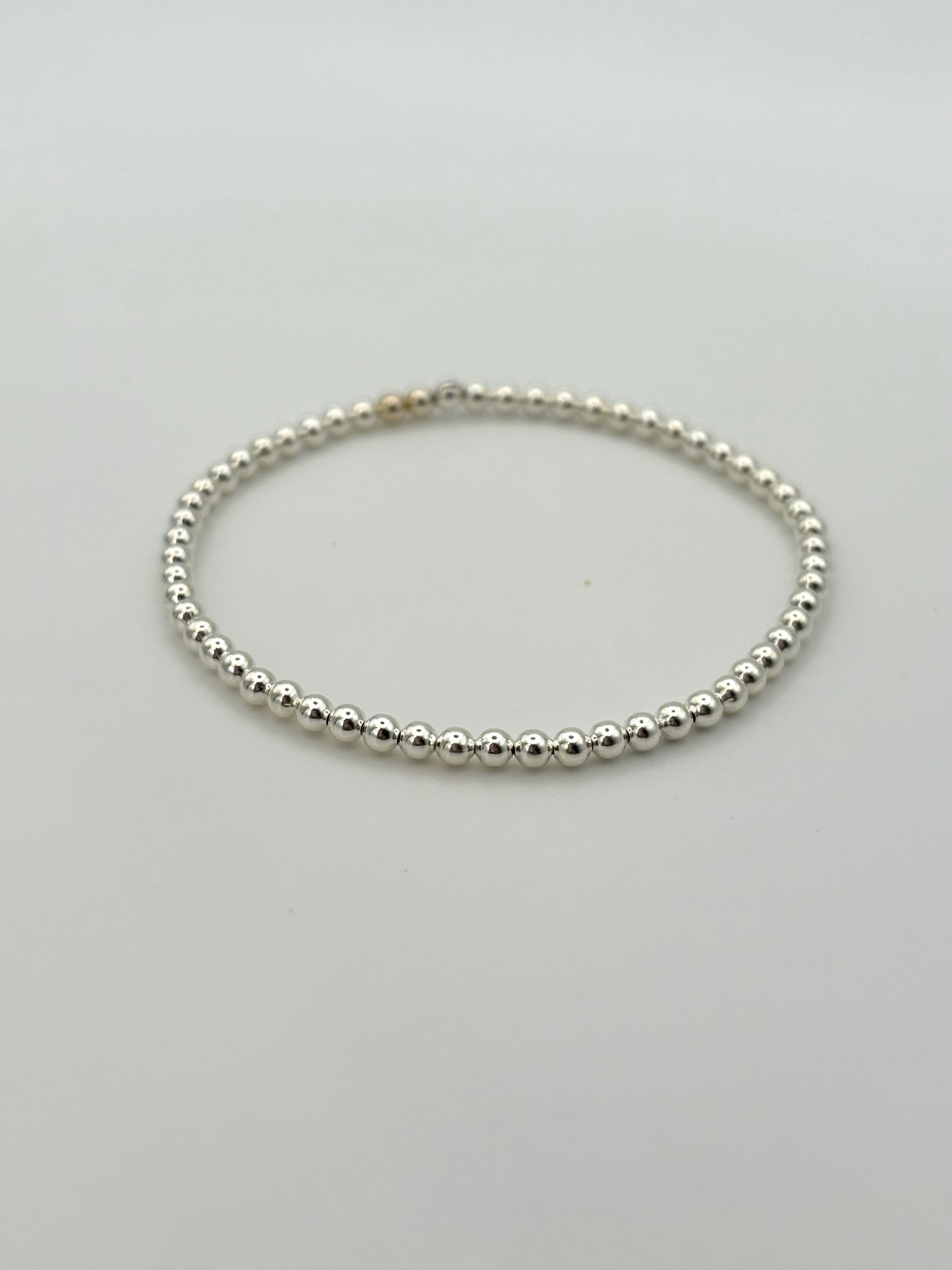 Sterling Silver or Gold-Filled Beaded Stretch Bracelet - 3mm Beads