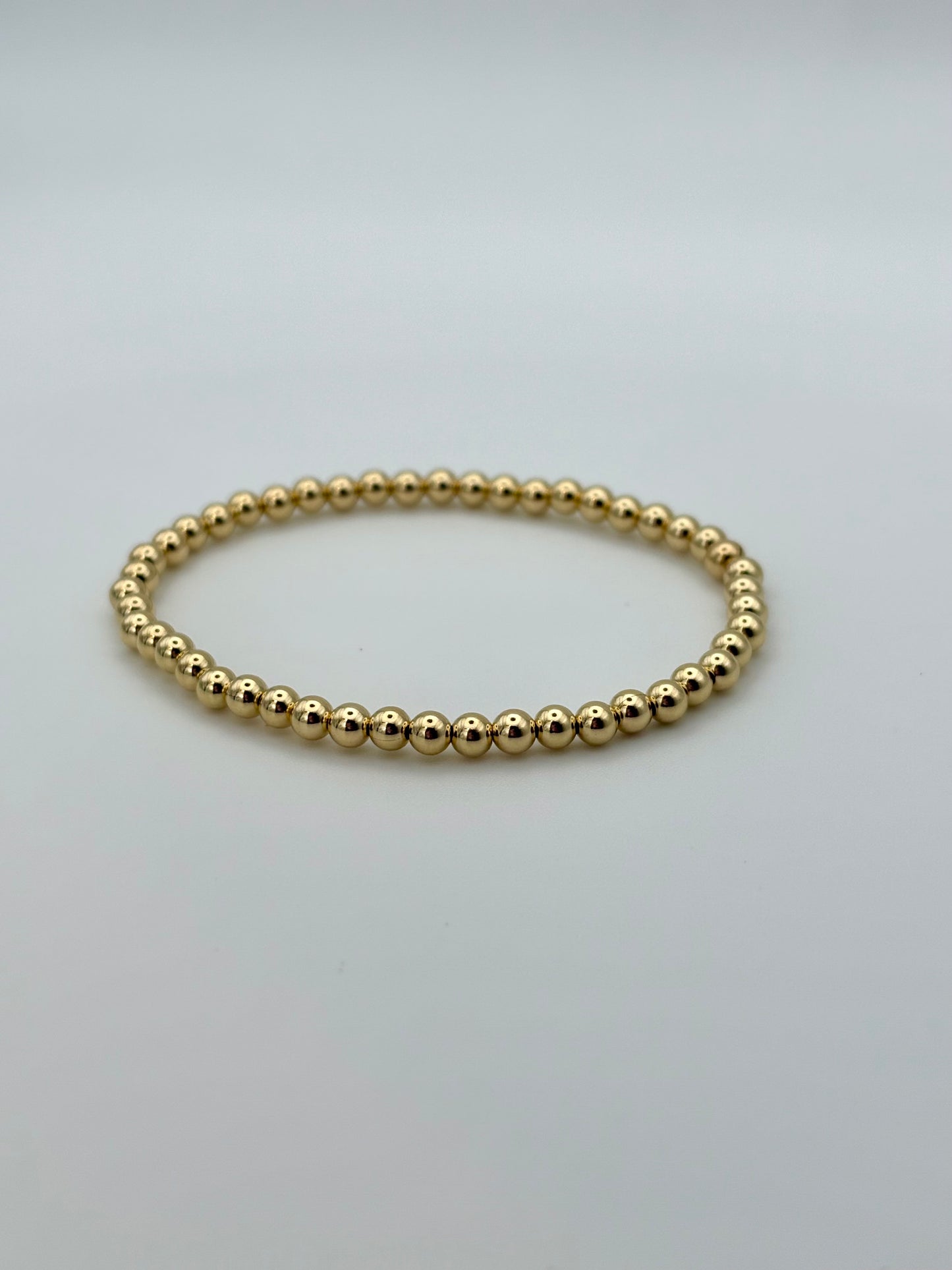 Sterling Silver or Gold-Filled Beaded Stretch Bracelet - 4mm Beads