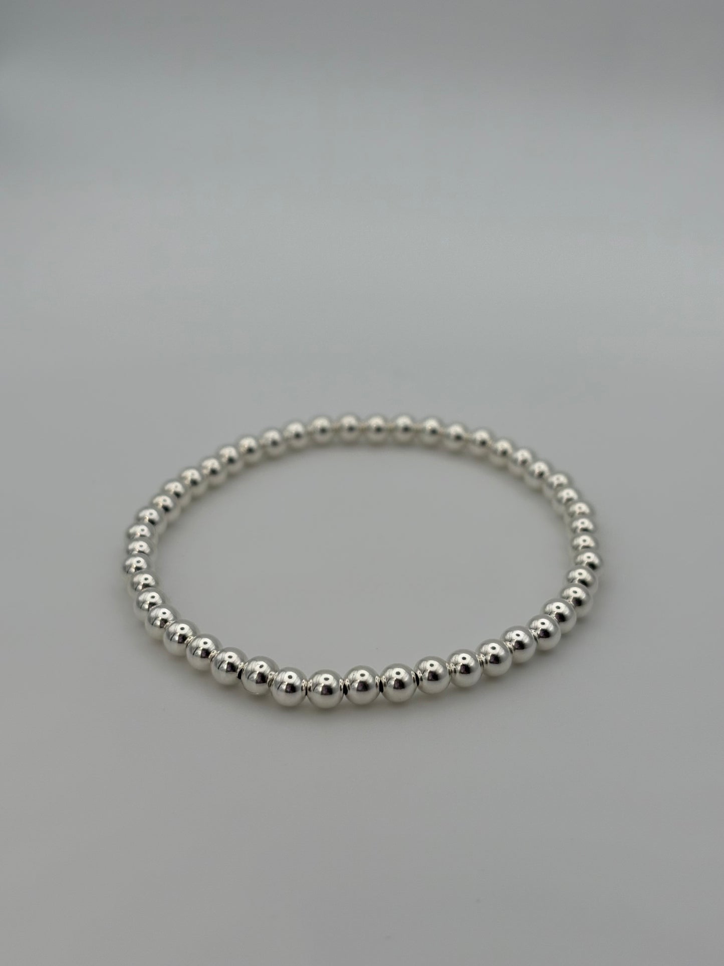 Sterling Silver or Gold-Filled Beaded Stretch Bracelet - 4mm Beads