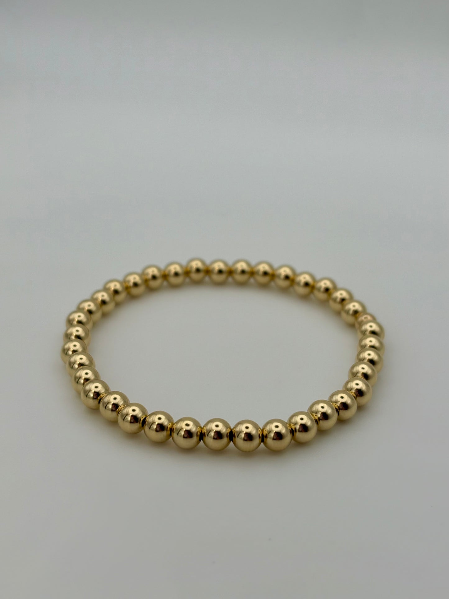 Silver or Gold-Filled Beaded Stretch Bracelet - 5mm Beads
