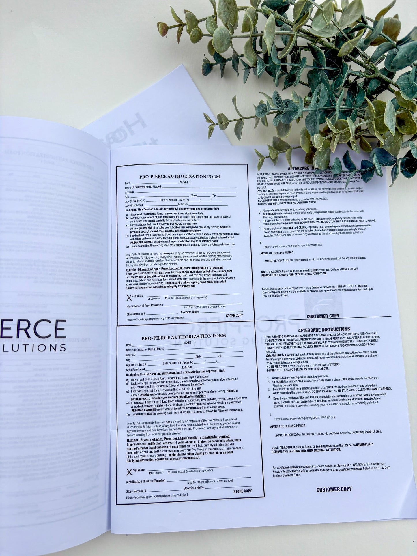 Nose Piercing Authorization Book