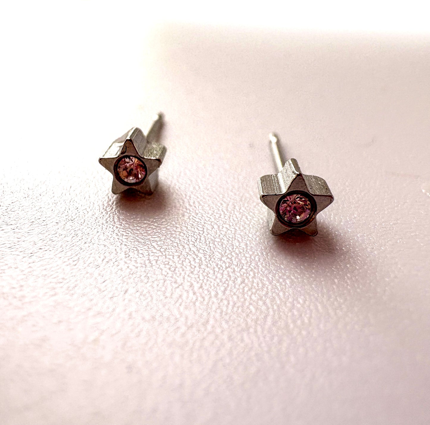 RETAIL EARRINGS - 4mm Crystal in Star (Medical Grade Stainless Steel)