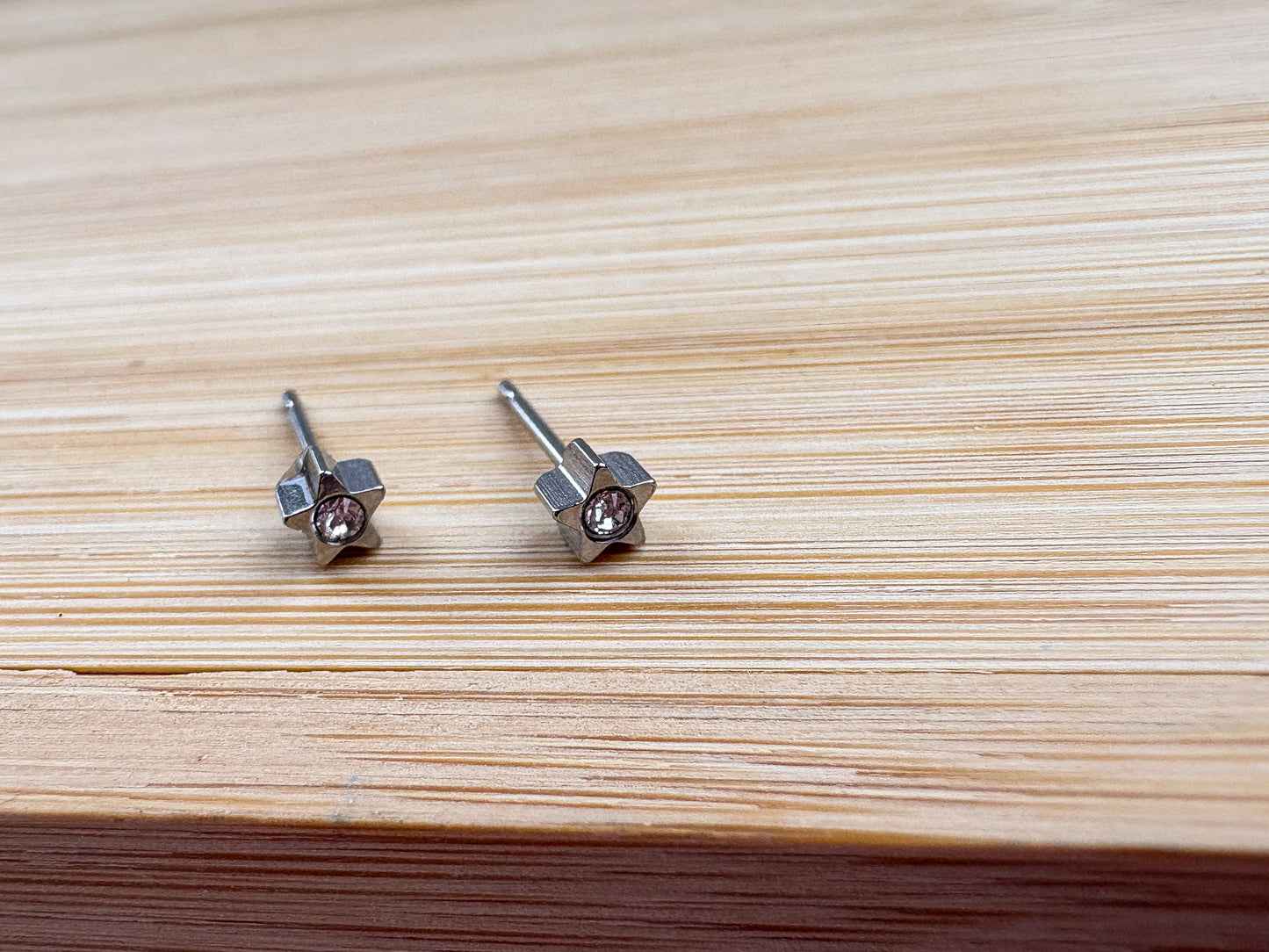 RETAIL EARRINGS - 4mm Crystal in Star (Medical Grade Stainless Steel)