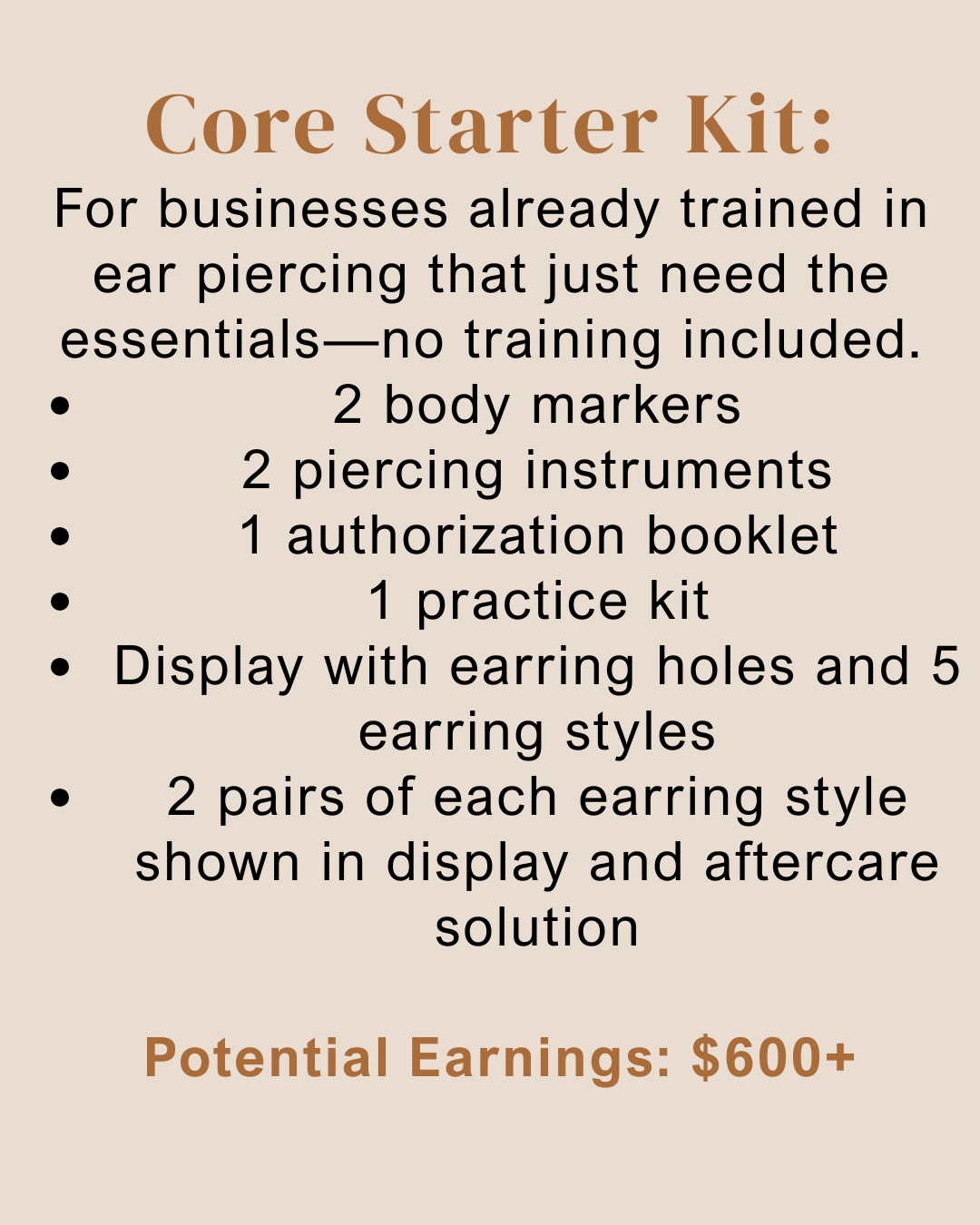 Kaunis Ear Piercing Starter Kit — Core (No Training)
