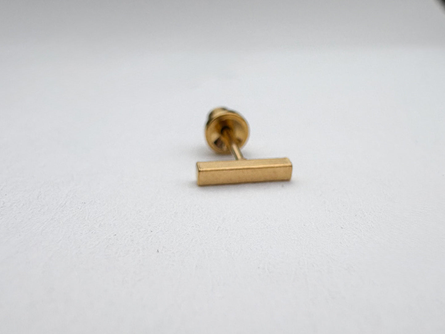 PIERCING EARRINGS – P219-LP Long Post Gold Bar (Gold-Plated Surgical Steel)