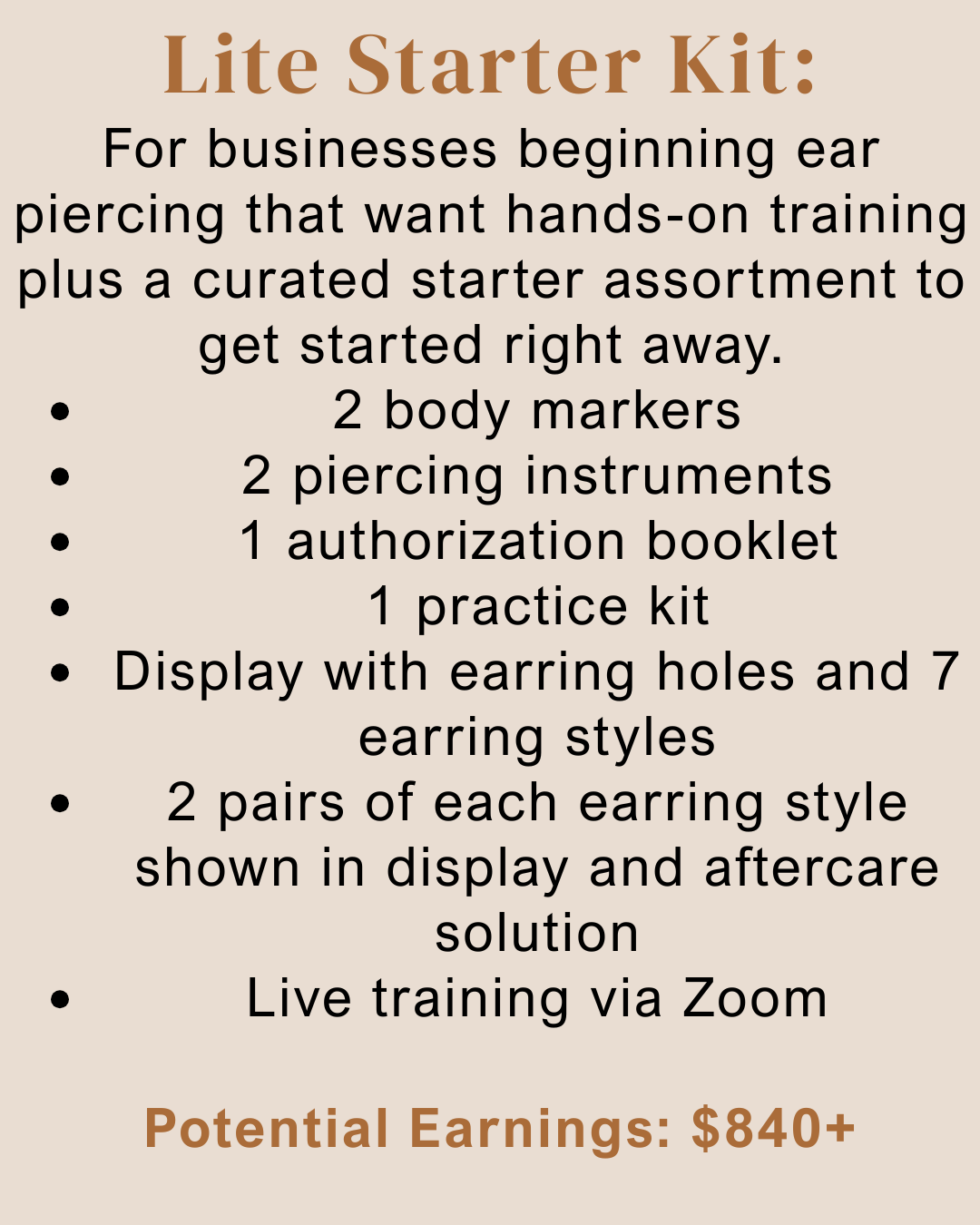 Kaunis Ear Piercing Starter Kit — Lite (Training + Starter Assortment)