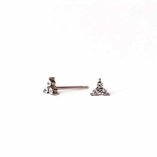 PIERCING EARRINGS  – P134 Tri-Crystal (Stainless Steel)
