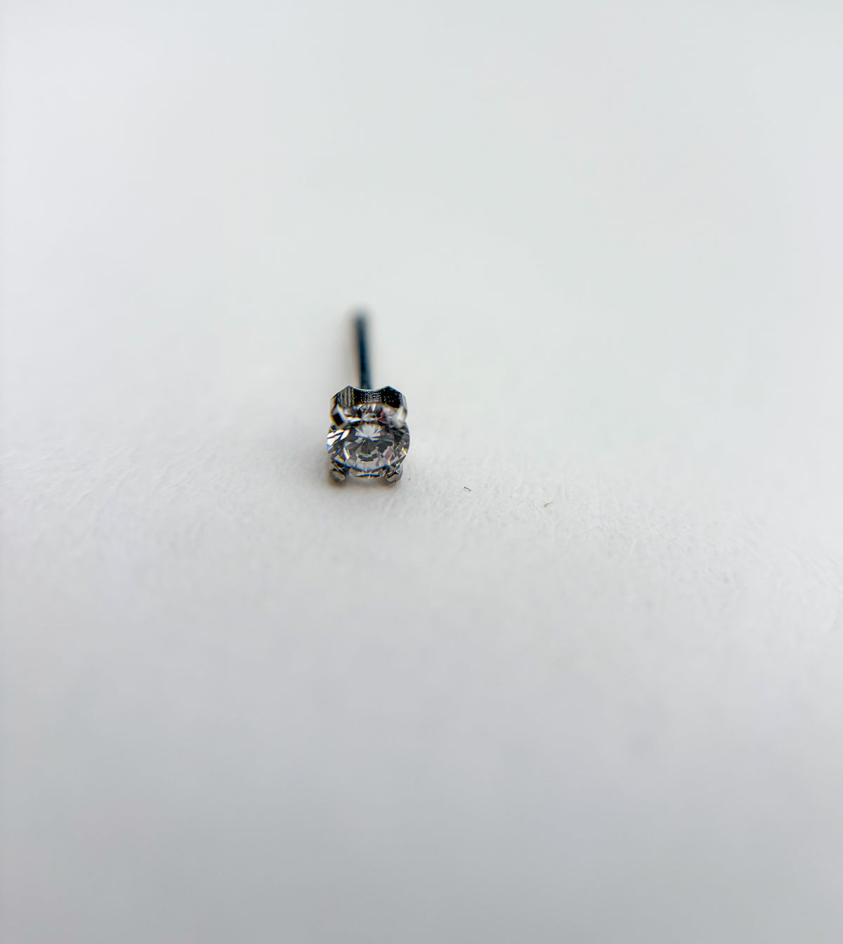 PIERCING EARRINGS – P303-LP 3mm Prong Clear Cubic Zirconia (Titanium)